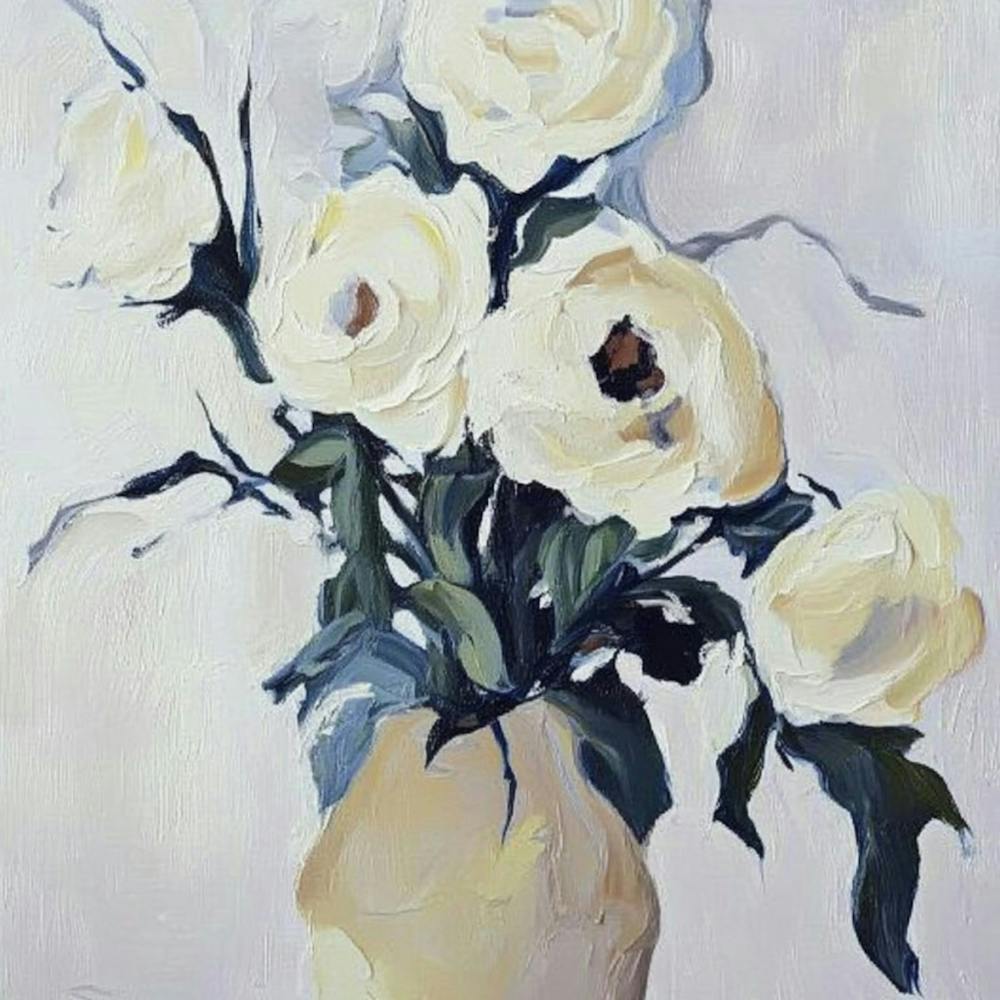 White Roses In A Vase 2