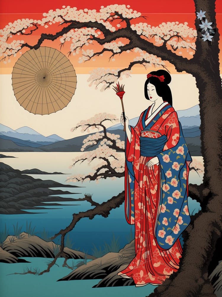 Lac Mashu, Japon Art de Voyage Vintage 2