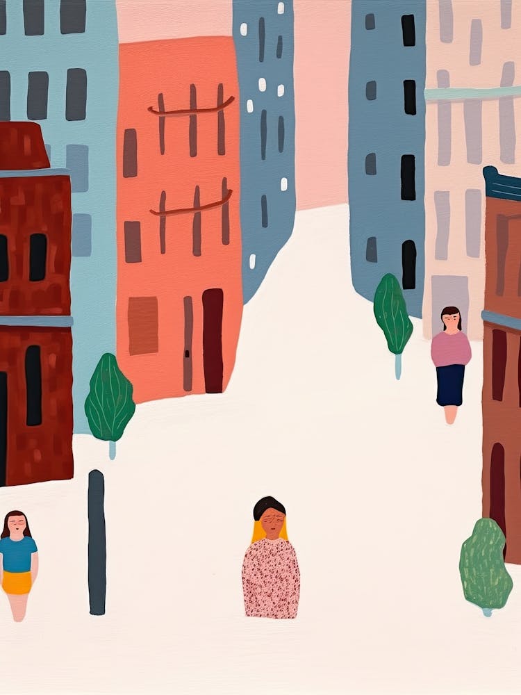 San Francisco, California Scene, Tiny People And Illustration 2