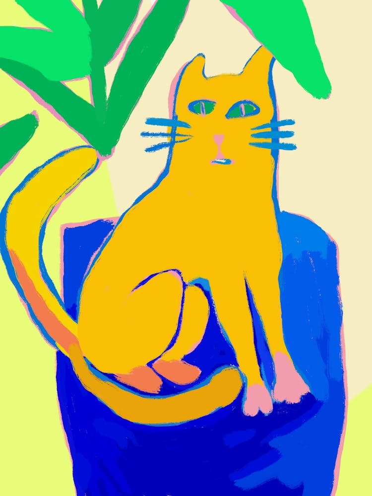 Cat Sitting In A Pot