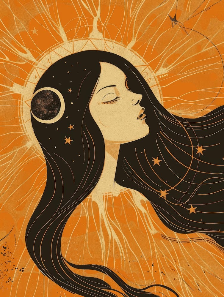 Moon And Stars Canvas Print 4