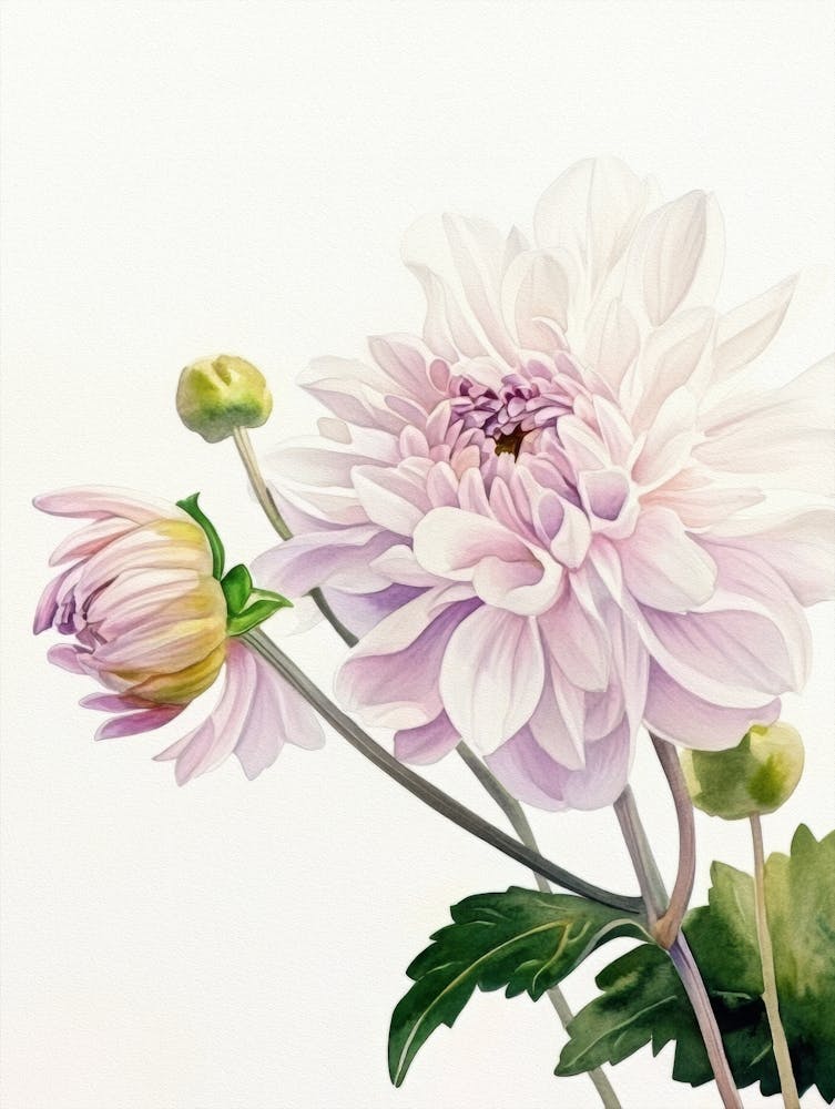 Watercolour Flower On White 10