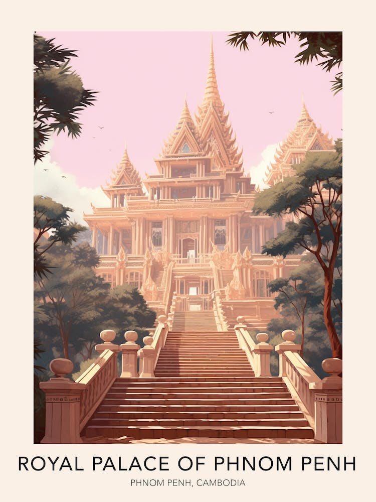 The Royal Palace Of Phnom Penh Cambodia Travel Poster