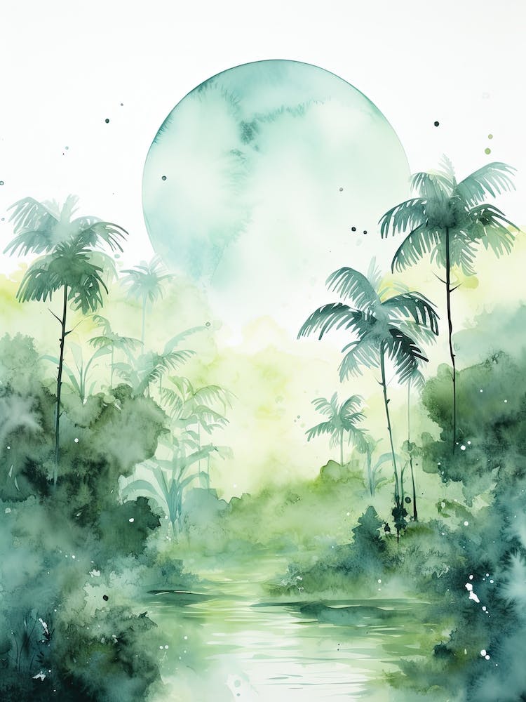 Watercolour Of Yasuni National Park   Ecuador 0