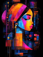 The Girl With A Pearl Earring – Neon Abstract Poster