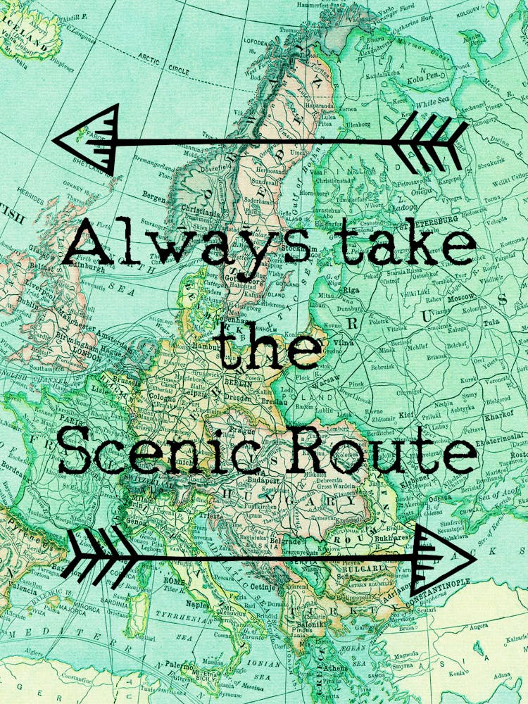 Map Travel Quote Print