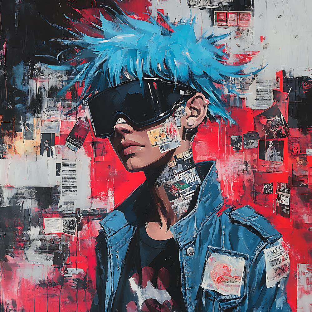 Anime Red Hacker Grunge Artwork