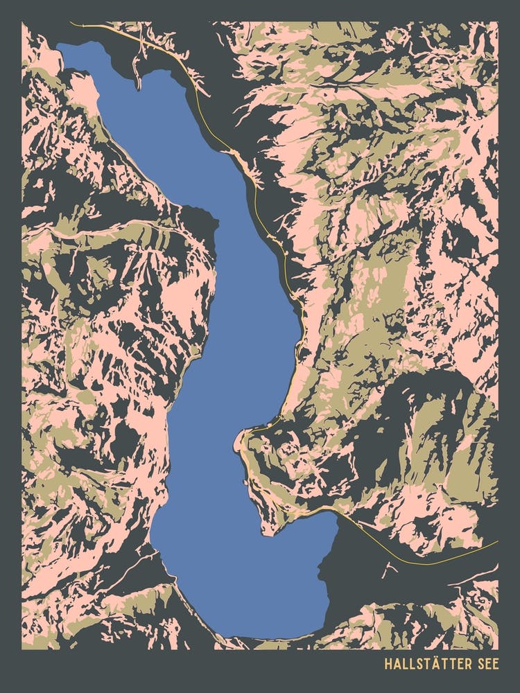 Hallstätter See Lake Hallstatt Austria Hillshade Topographic Map