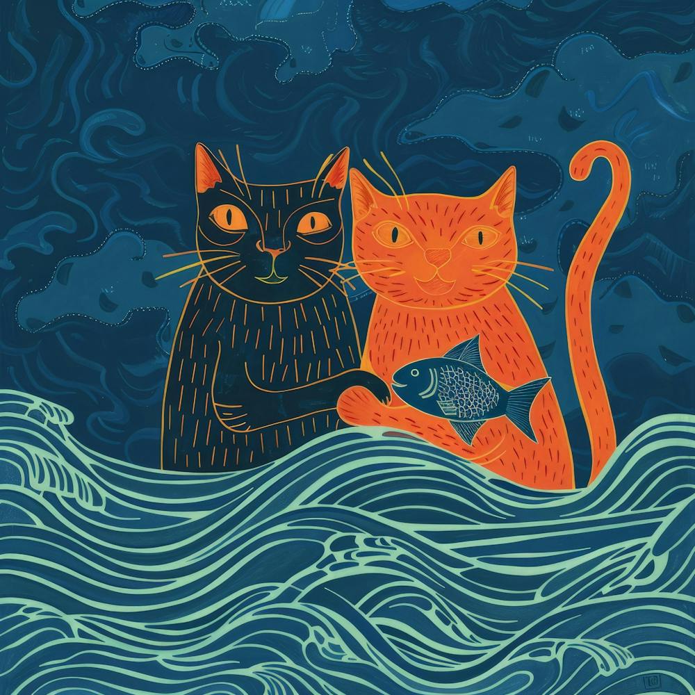 Cat And Fish 7