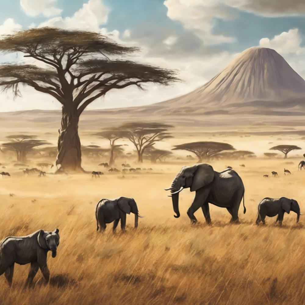 Elephants In The Savannah