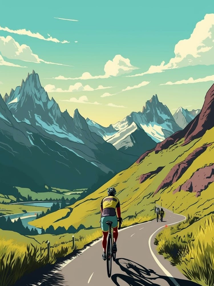 Tour De Mont Blanc France 6 Vintage Travel Illustration