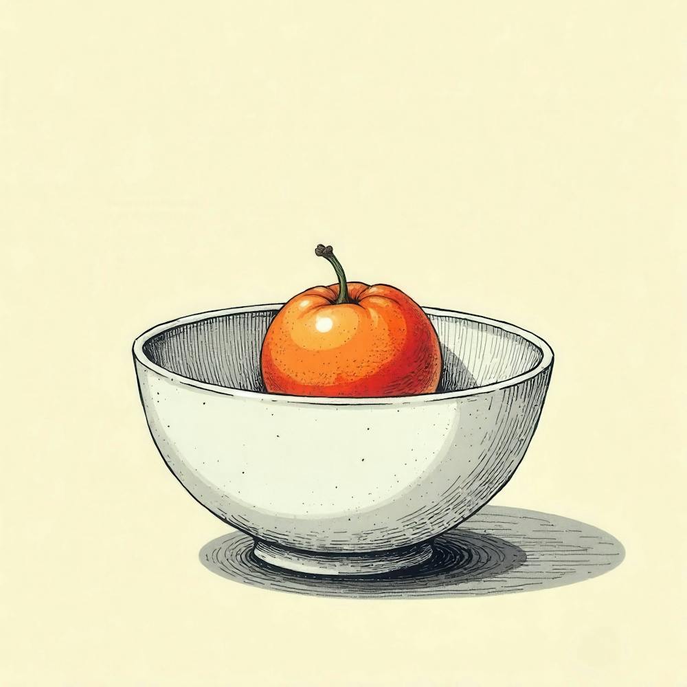 Orange In A Bowl 1