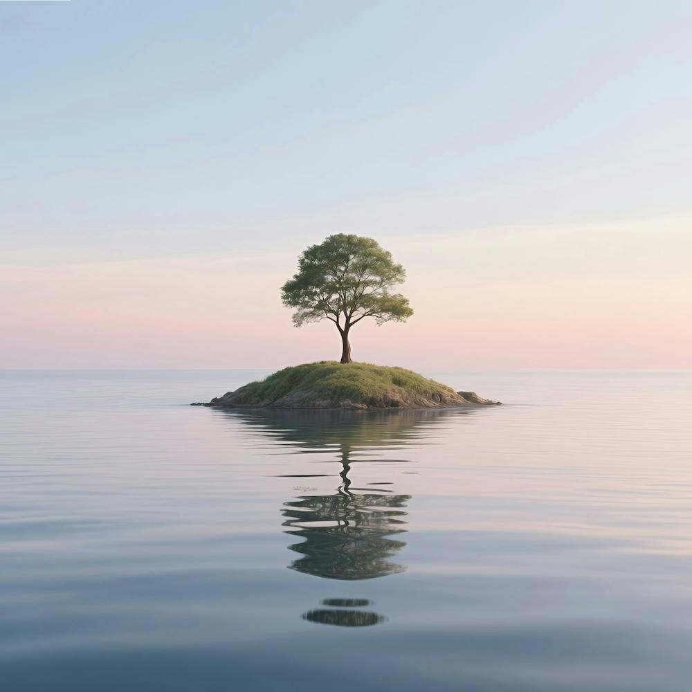 Lone Tree On Island
