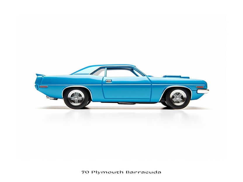 Toy Car 70 Plymouth Barracuda Blue Poster