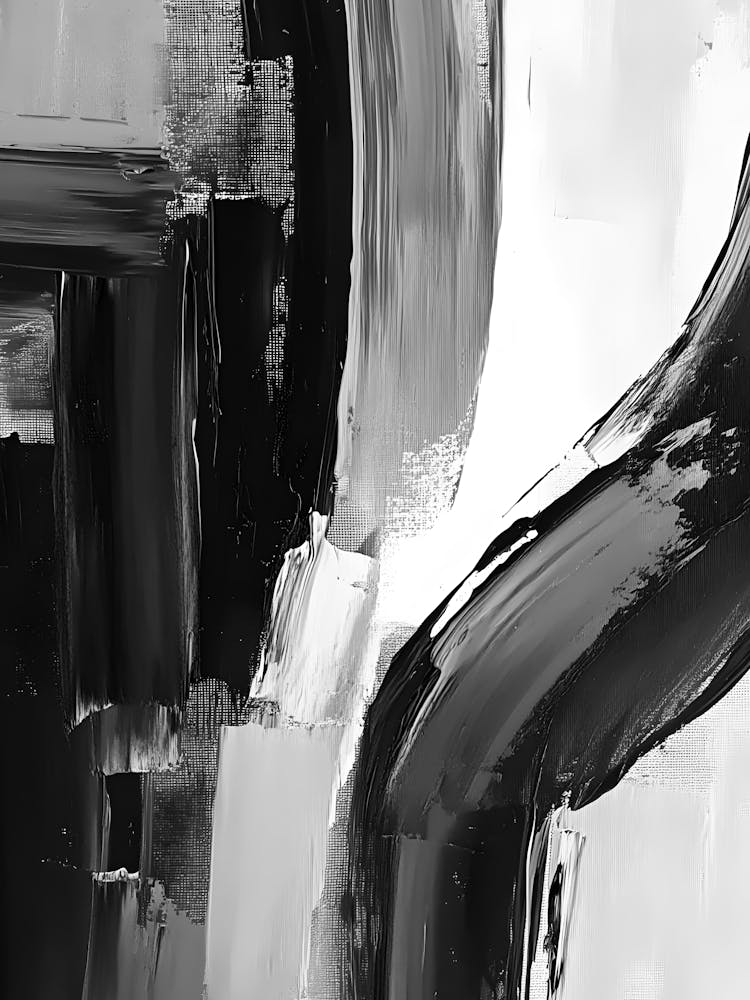 Abstract Black And White Painting 23