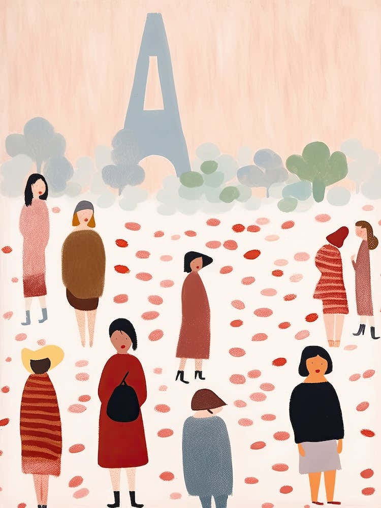 In Paris With The Eiffel Tower Scene, Tiny People And Illustration 8