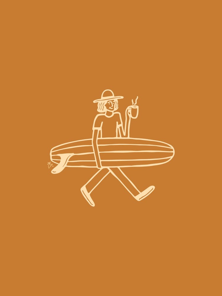 Surf And Coffee Mustard  - Tropicool Studio