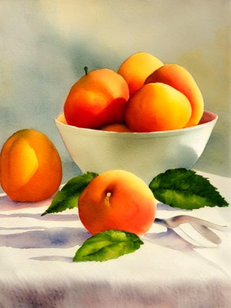Apricot Italian Watercolour fruit