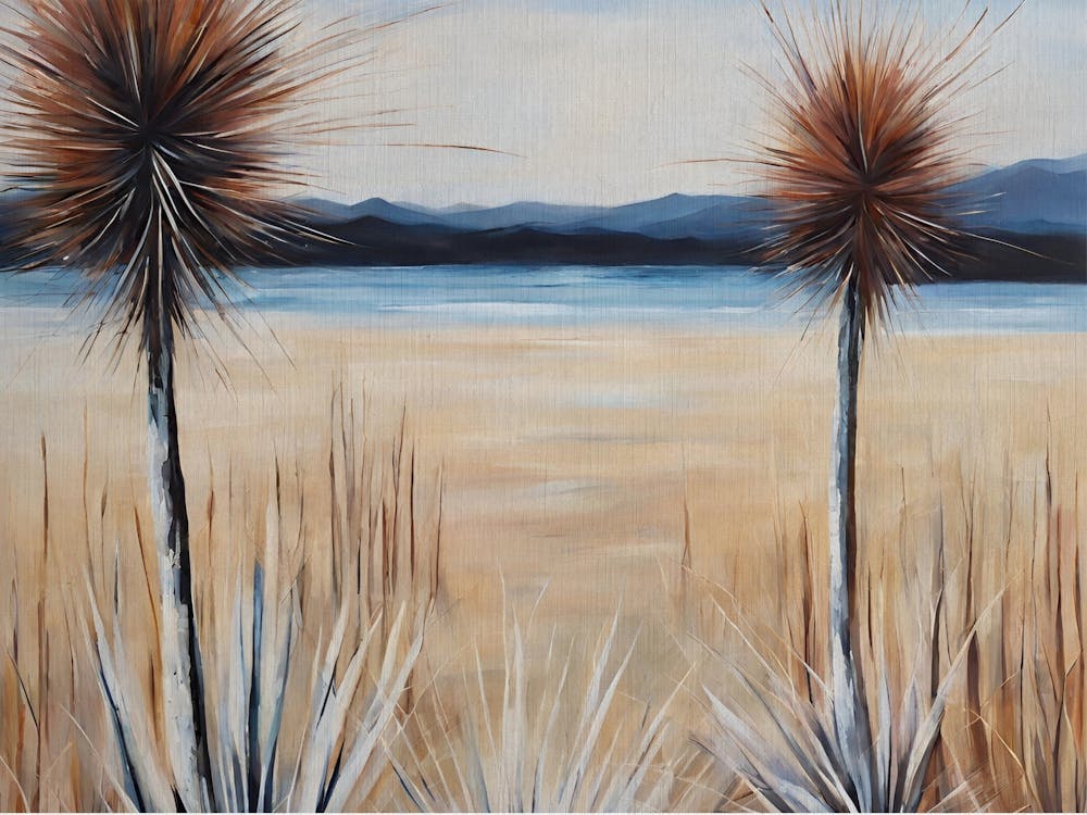 Australische Landschaft Grasbäume Aquarellgemälde