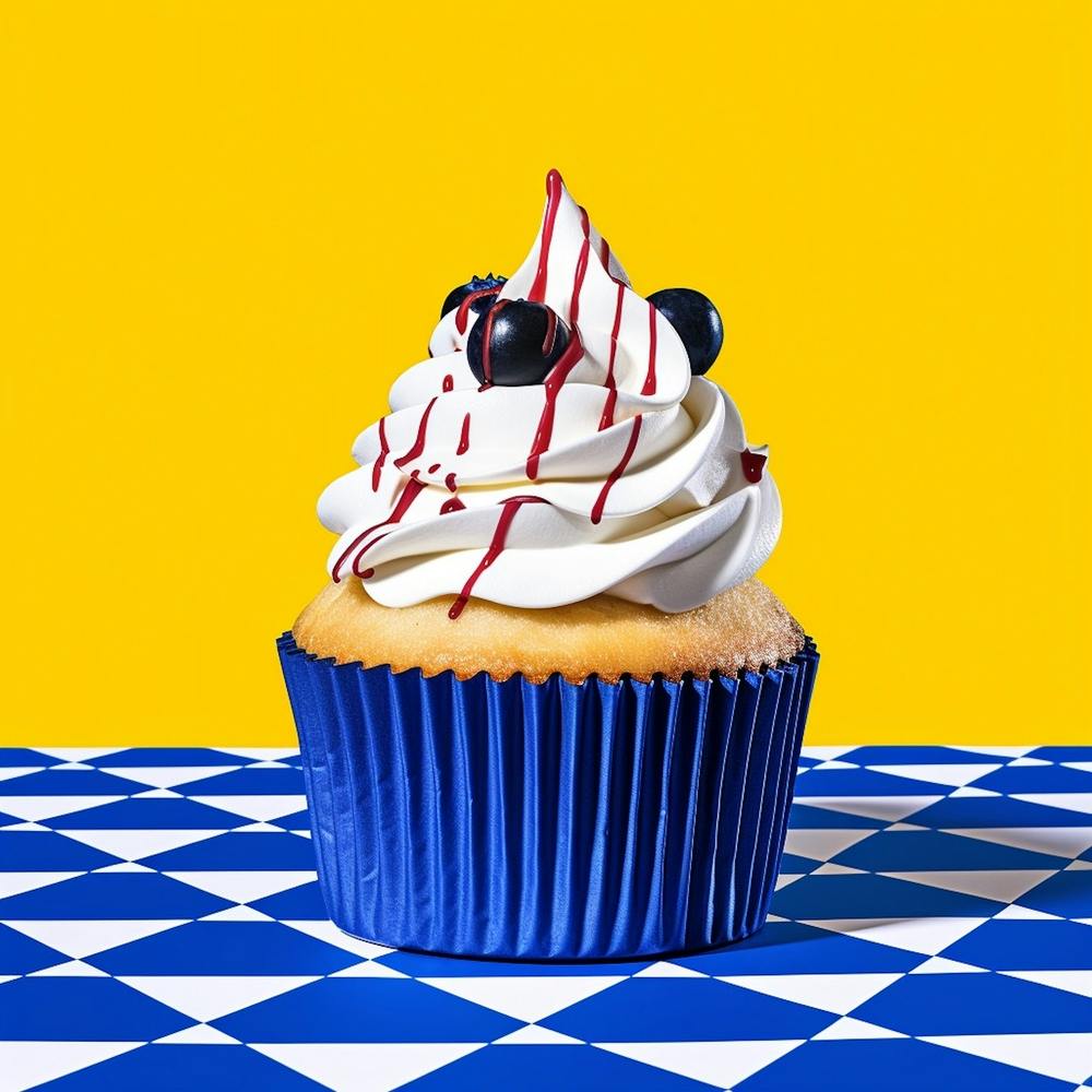 Cupcake Blue Checkerboard 8