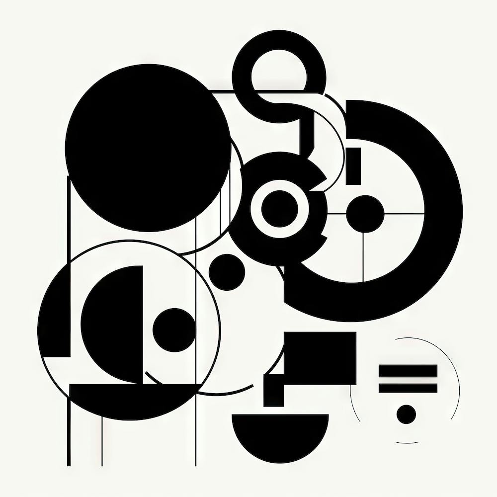 Abstract Painting Art Black and White