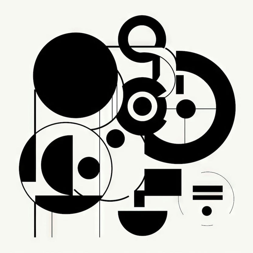 Abstract Painting Art Black and White