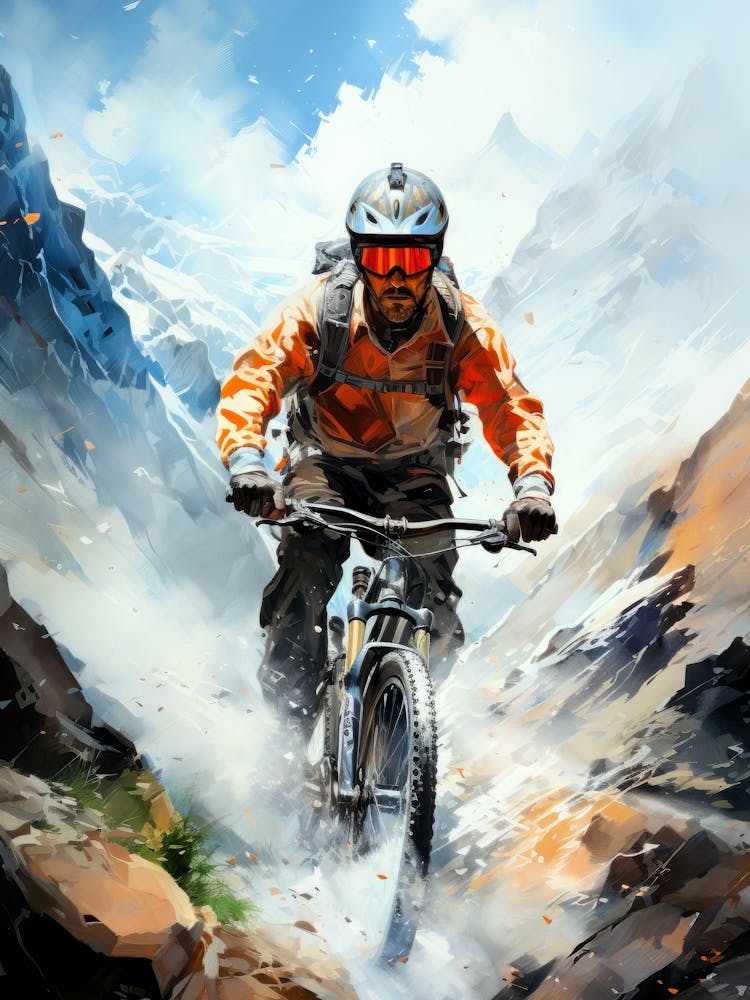 Mountain Biker In The Mountains sport