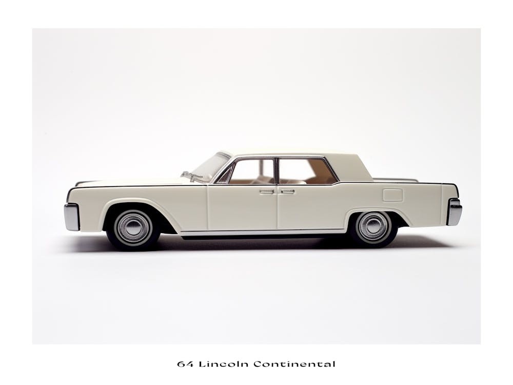 Toy Car 64 Lincoln Continental White Poster