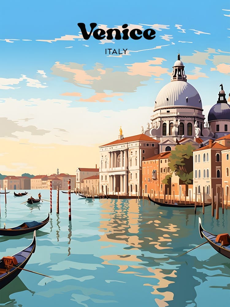 Venice Italy Canal Travel Illustration