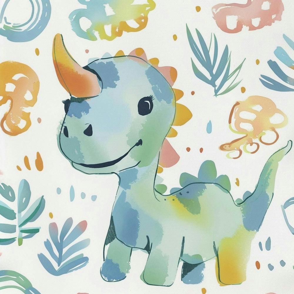 Cute Muted Pastels Protoceratops Dinosaur 3