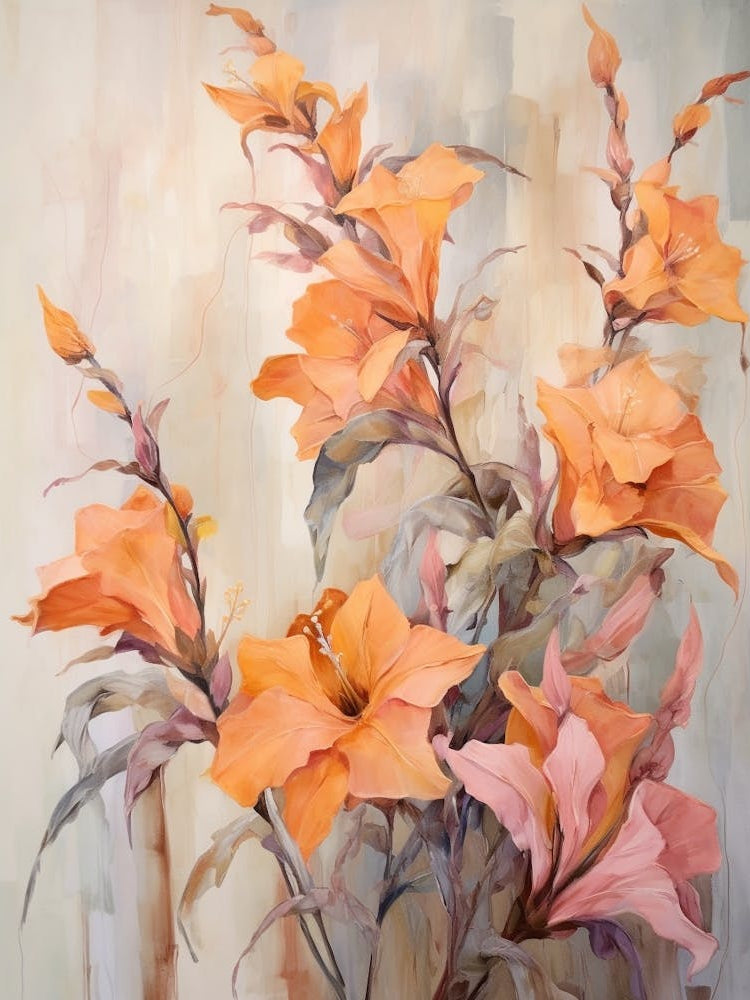 Fall Flower Painting Larkspur 1