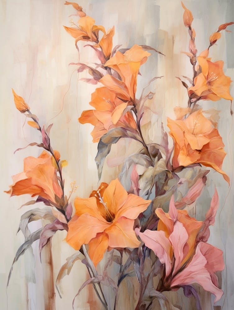 Fall Flower Painting Larkspur 1