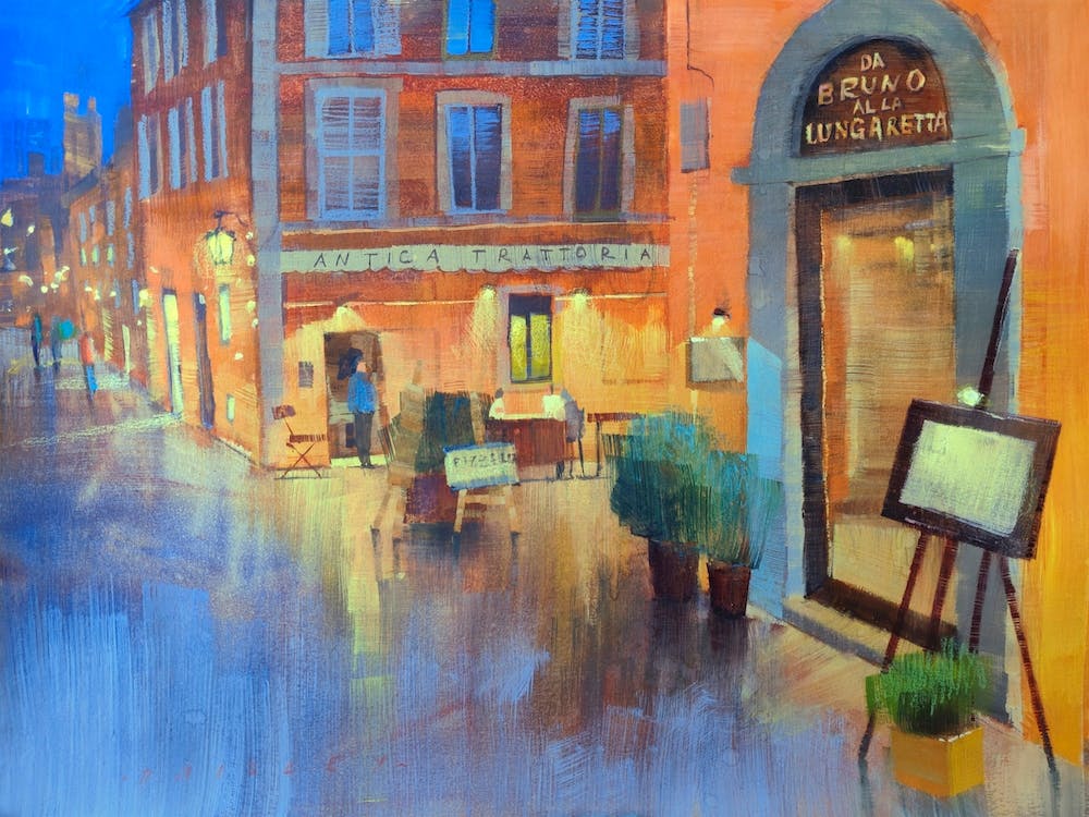 Charming Evening Walk On The Streets Of Rome