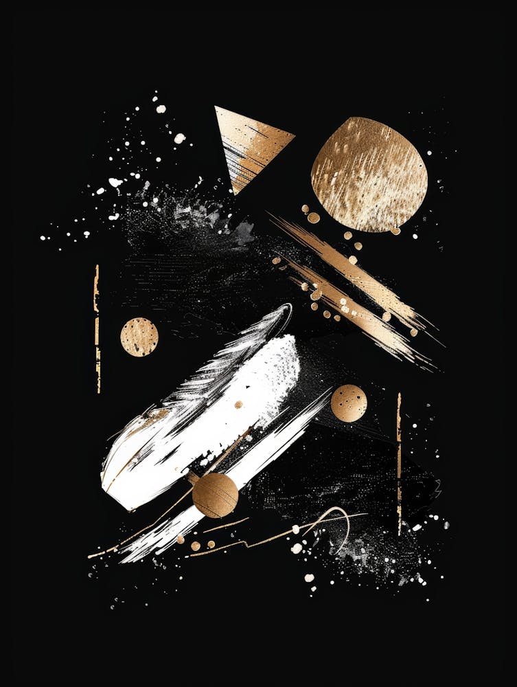 Peinture Abstraite Or et Noir 18