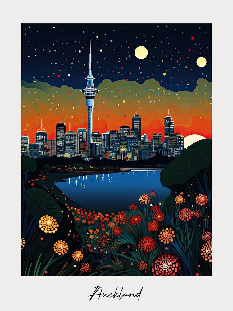 Poster Of Auckland, Illustration In The Style Of Pop Art 3