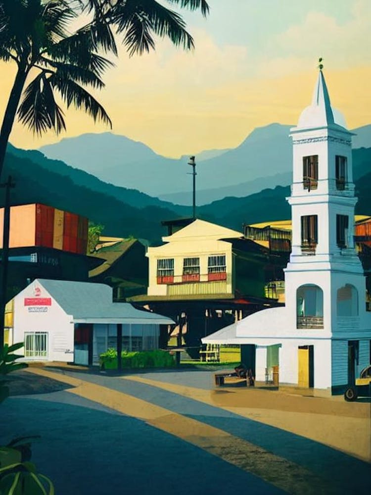 Port Of Batangas Philippines Vintage Poster harbour