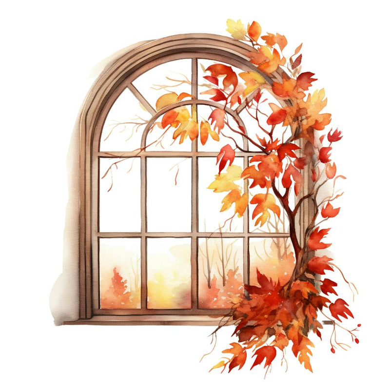 Autumn Leaves In The Window