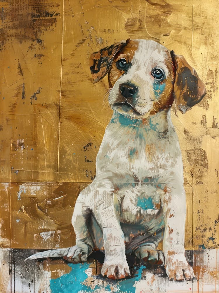 Puppy Dog Gold Effect Collage 2