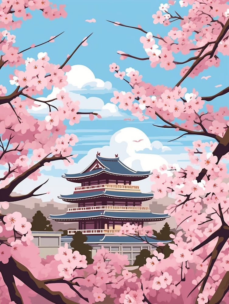 Cherry Blossoms Japanese Style Illustration 15