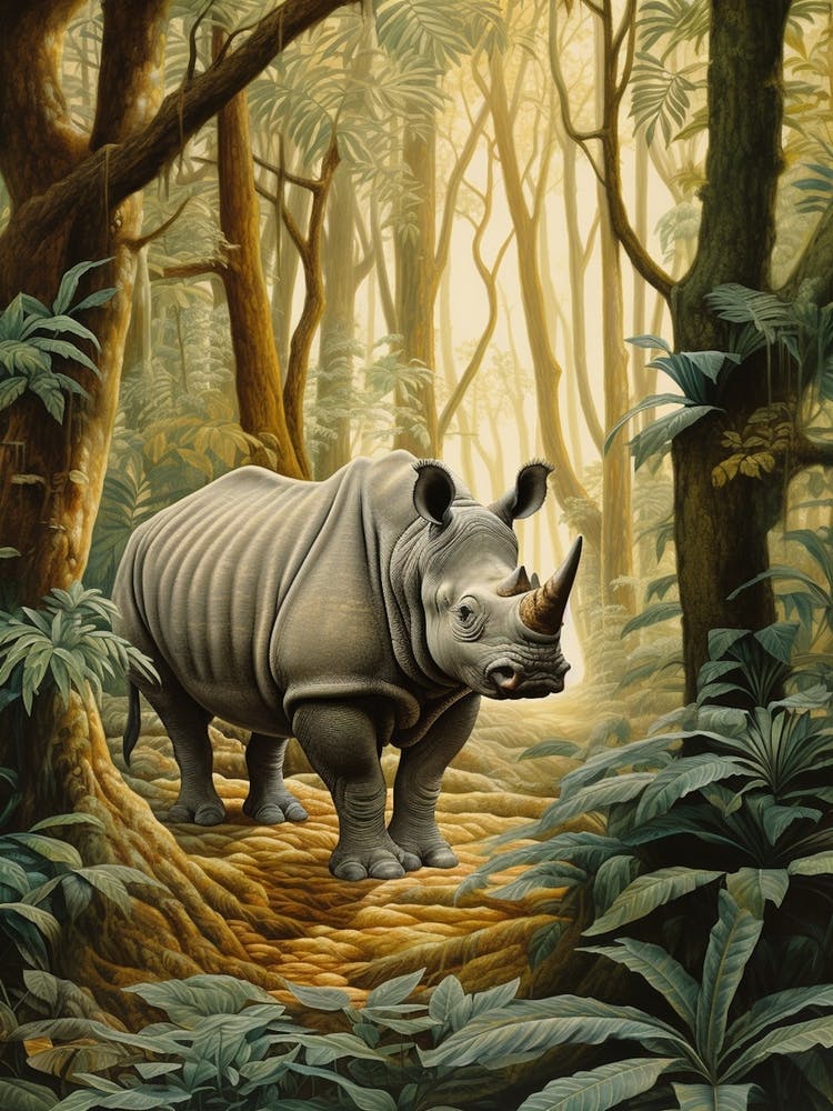 Rhino Exploring The Forest 5