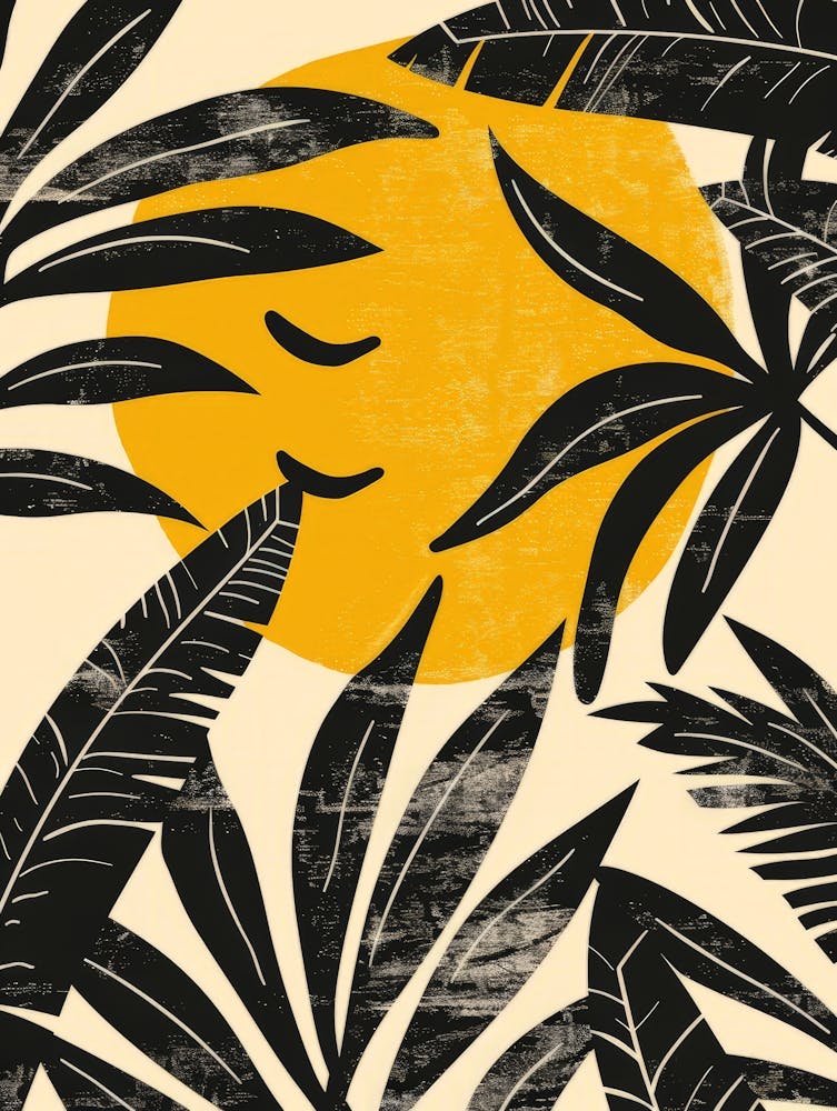 Palm Leaves And Sun