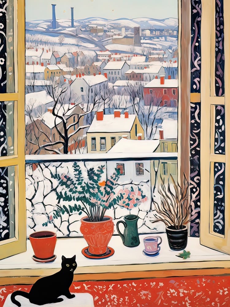 Le Rebord De Fenêtre De Budapest Hungary Neige Inspiré Par Matisse 4