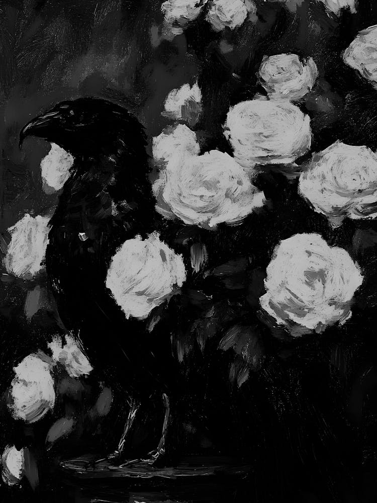 Crow And Roses