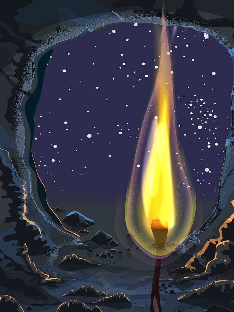 Candle In A Cave