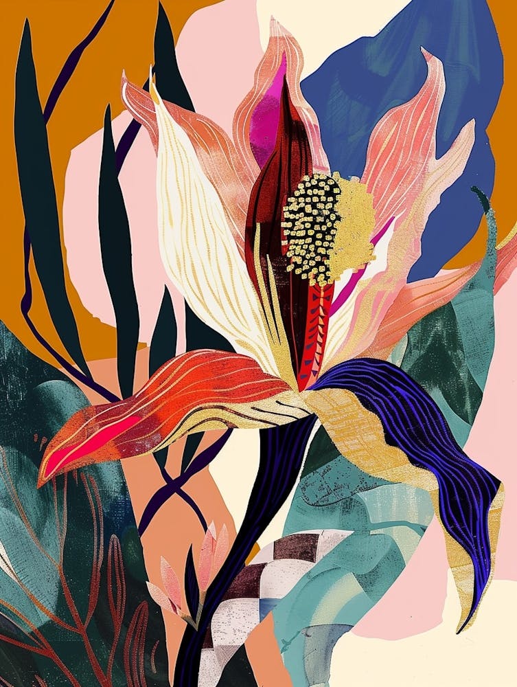 Colourful Flower Illustration Moonflower 1