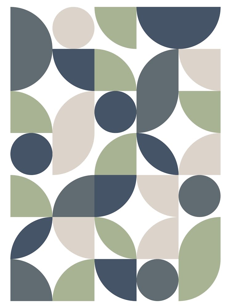 Mid Century Modern Abstract 26 Grey, Green