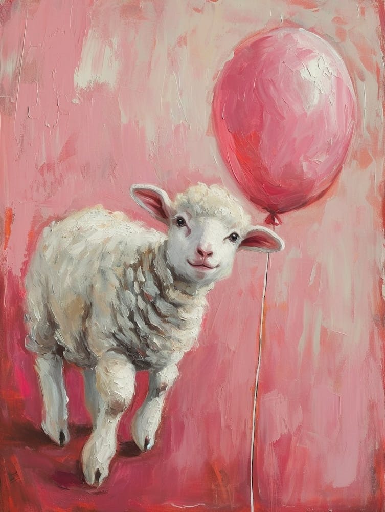 Cute Sheep 1 With Balloon