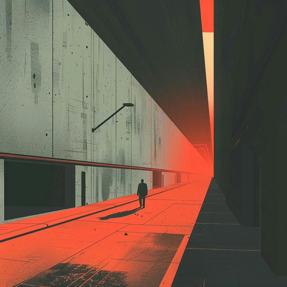 Man Walking Down A Street
