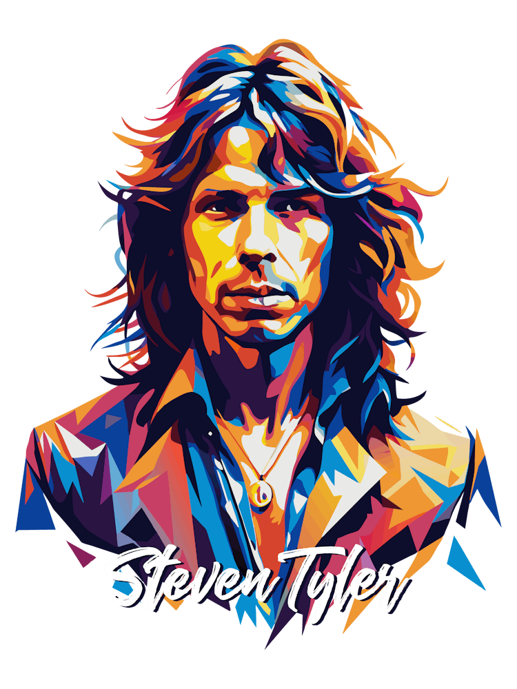 Steven Tyler Aerosmith 01 Portrait Music Icon WPAP Pop Art Style