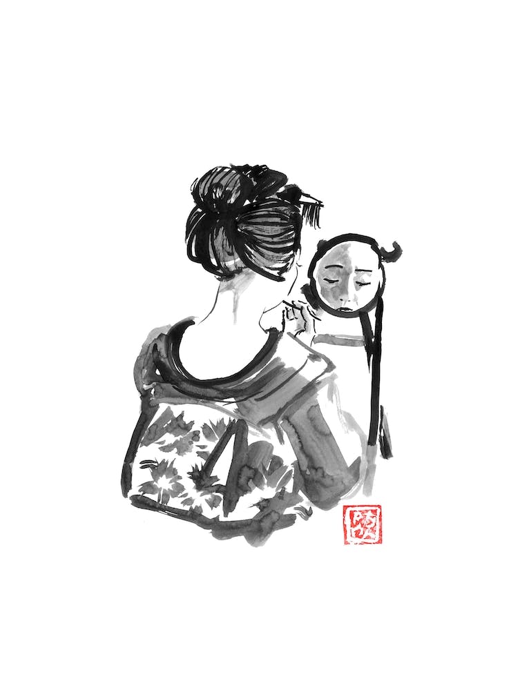 Geisha In The Mirror